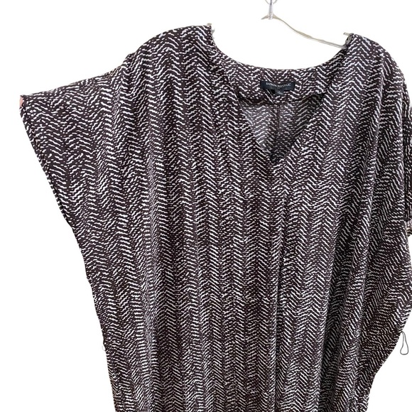 Banana Republic Black & White Mumu Dress Lightweight Boho Maxi Dress Size Large - Picture 4 of 8